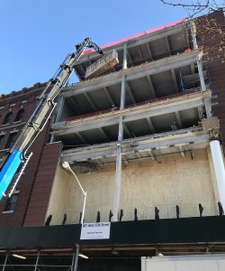 Encore panels lifted up by crane