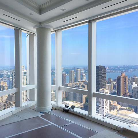 NYC luxury apartment corner windows