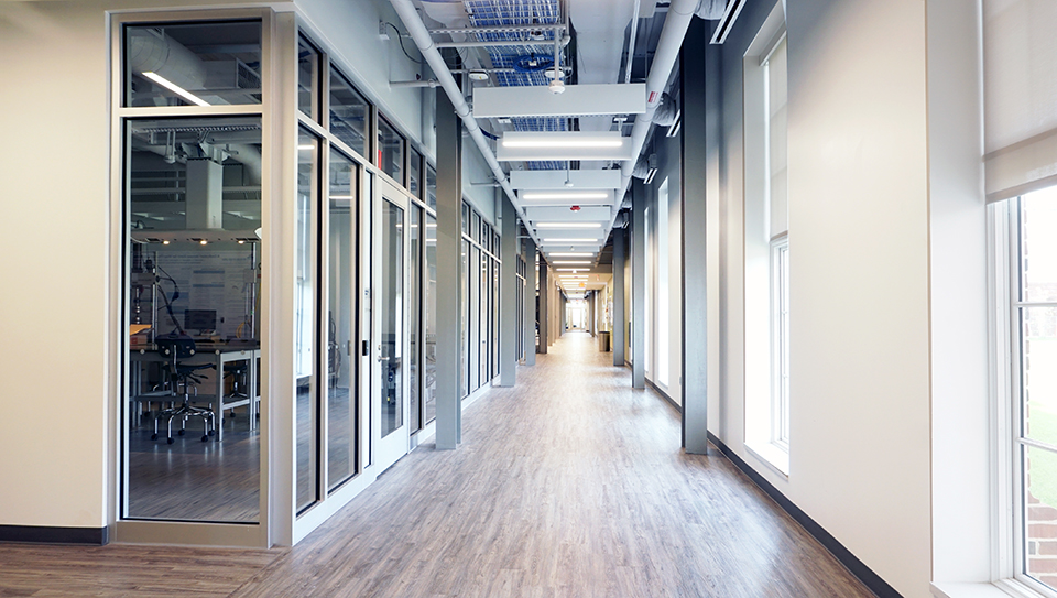 TCNJ STEM Complex hallway