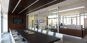 modernfold acousti-clear automatic glass partitions