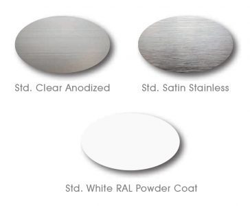 Acousti-Clear Standard Rail Finish Options