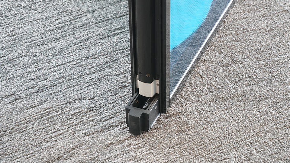 Acousti-Clear folding glass walls - bottom seals