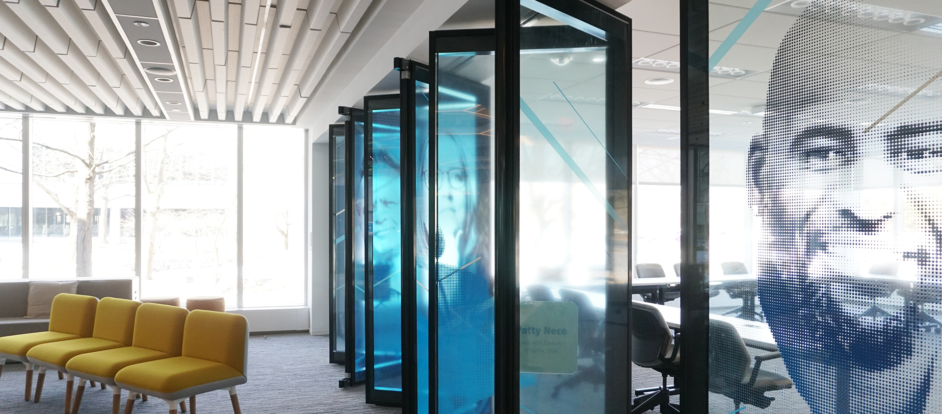 Acousti-Clear folding glass walls