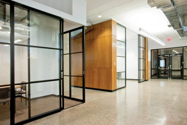 PK-30 Dark Framed Glass Wall