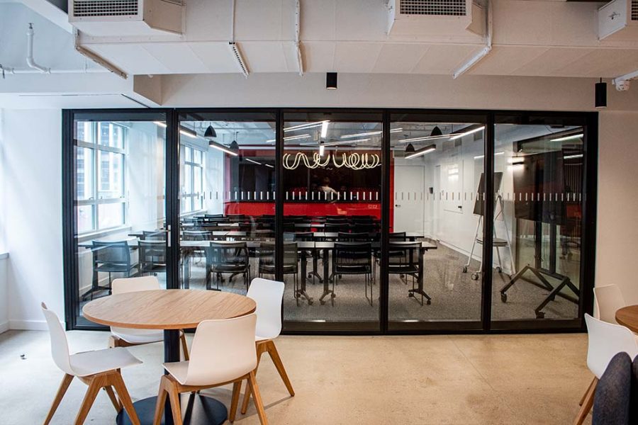 AcoustiClear’s Sleek Design Perfectly Blends into Shawmut’s NYC Office