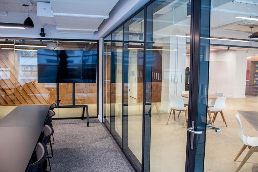 AcoustiClear’s Sleek Design Perfectly Blends into Shawmut’s NYC Office