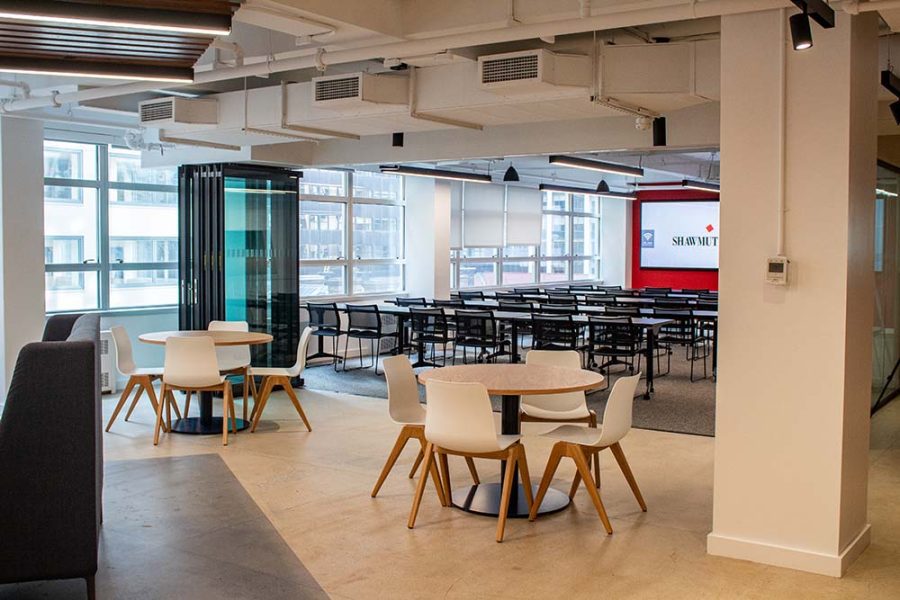 AcoustiClear’s Sleek Design Perfectly Blends into Shawmut’s NYC Office