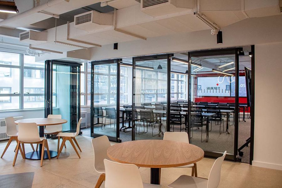 AcoustiClear’s Sleek Design Perfectly Blends into Shawmut’s NYC Office